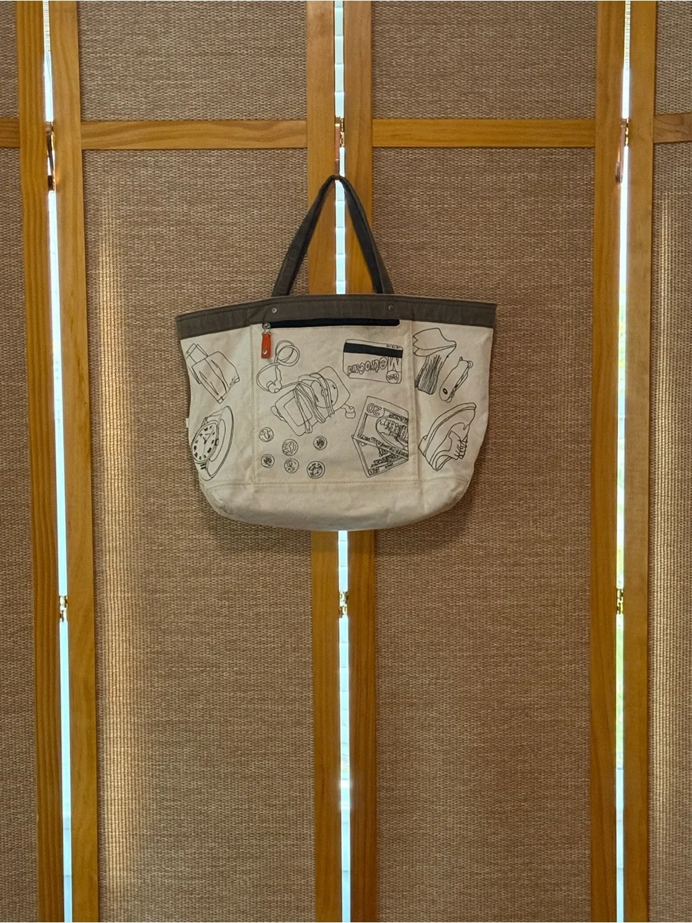 Reversible Jack Spade Brooklyn Hero Supply Tote Bag with Sketch Print